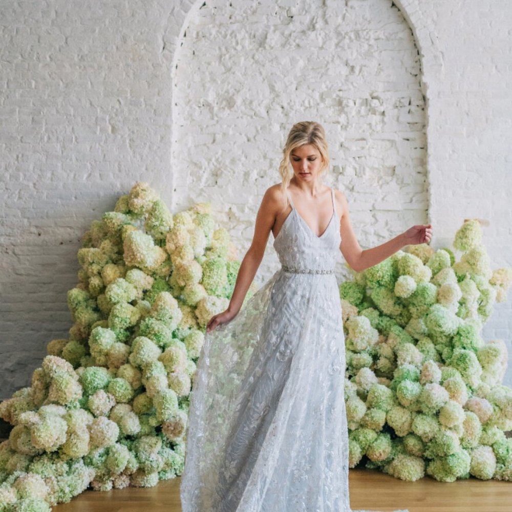 Carol Hannah Highclere Silver Wedding Dress Size 8